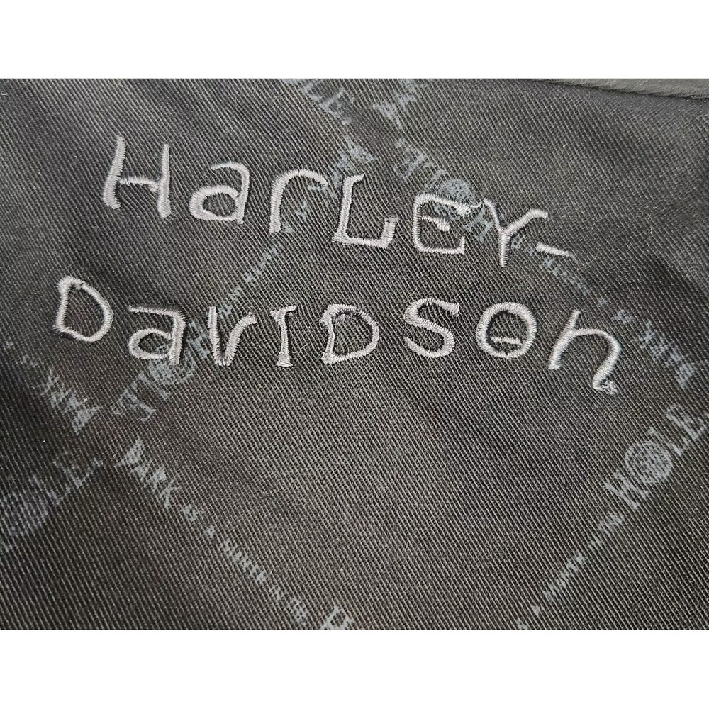 Harley Davidson Shirt Mens XXL Black Short Sleeve Button up Golf Gargage Shirt‎